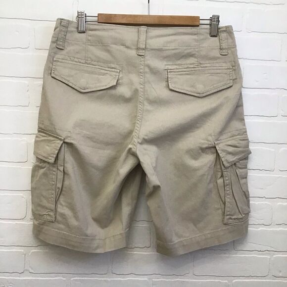 NWT Beige Cargo Old Navy cargo men shorts safari soft cotton spandex elastane 31 - Picture 2 of 9